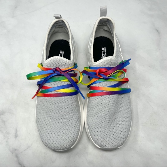 NEW Merrell Cloud Knit Running Sneaker Shoes Rainbow Laces Gray Athleisure 8.5 - Picture 3 of 12